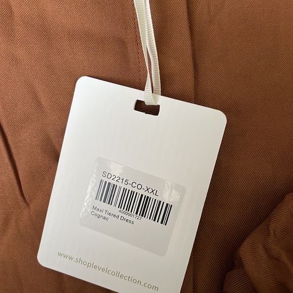 Level Collection Maxi Tiered Dress 2XL NWT | Cognac - Picture 4 of 7